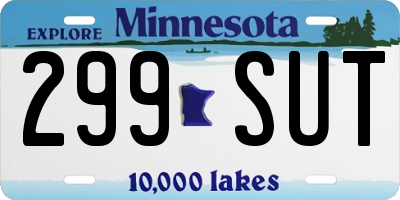 MN license plate 299SUT