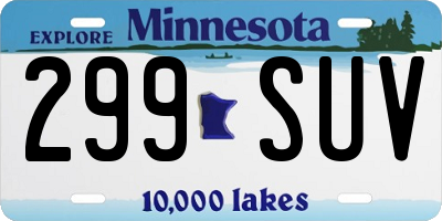MN license plate 299SUV