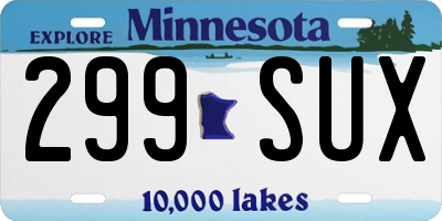 MN license plate 299SUX