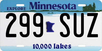 MN license plate 299SUZ
