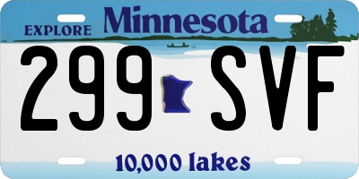 MN license plate 299SVF