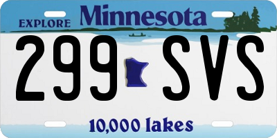 MN license plate 299SVS