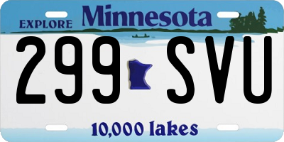 MN license plate 299SVU