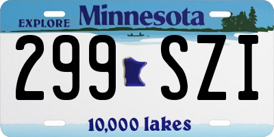 MN license plate 299SZI