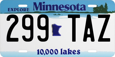 MN license plate 299TAZ