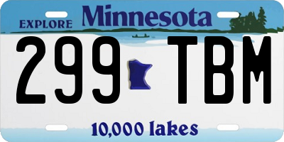MN license plate 299TBM