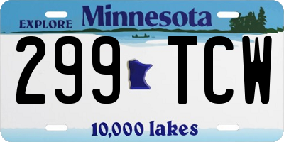 MN license plate 299TCW