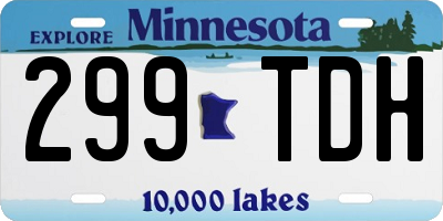 MN license plate 299TDH