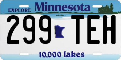 MN license plate 299TEH