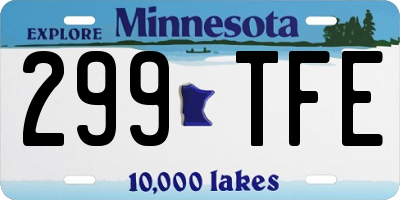 MN license plate 299TFE