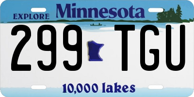 MN license plate 299TGU