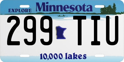 MN license plate 299TIU
