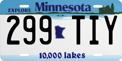 MN license plate 299TIY