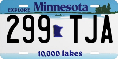 MN license plate 299TJA