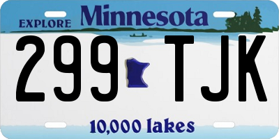 MN license plate 299TJK
