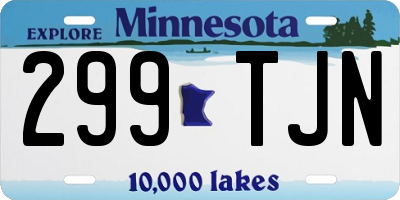 MN license plate 299TJN