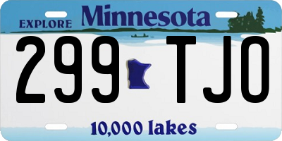 MN license plate 299TJO