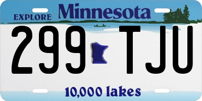 MN license plate 299TJU