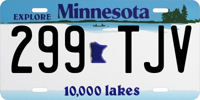 MN license plate 299TJV
