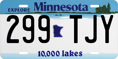 MN license plate 299TJY