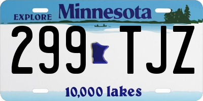 MN license plate 299TJZ