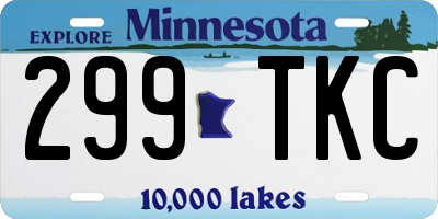 MN license plate 299TKC