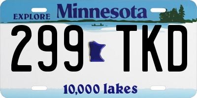 MN license plate 299TKD