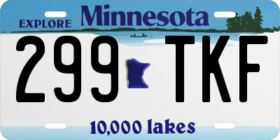 MN license plate 299TKF