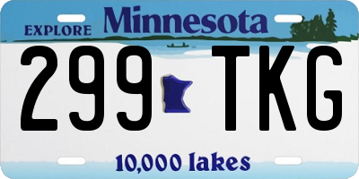 MN license plate 299TKG