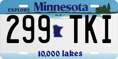MN license plate 299TKI