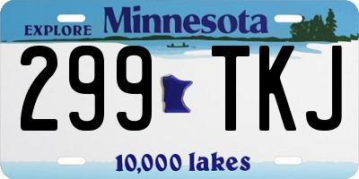 MN license plate 299TKJ