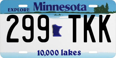 MN license plate 299TKK