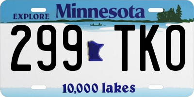MN license plate 299TKO