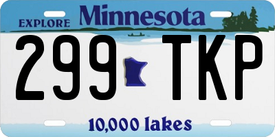MN license plate 299TKP