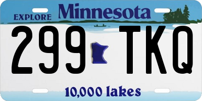 MN license plate 299TKQ