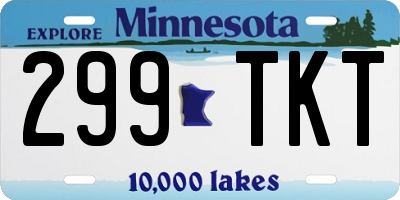 MN license plate 299TKT