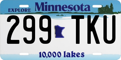 MN license plate 299TKU