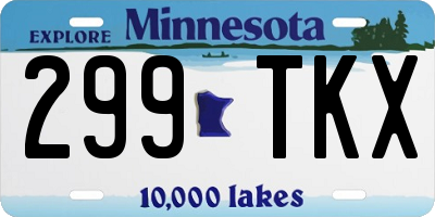 MN license plate 299TKX