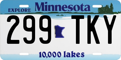 MN license plate 299TKY