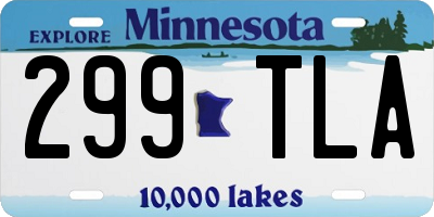MN license plate 299TLA