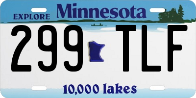 MN license plate 299TLF