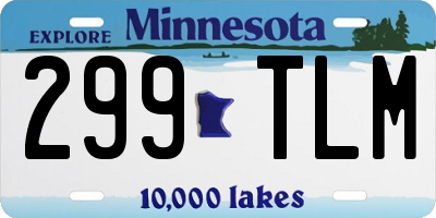 MN license plate 299TLM