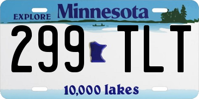MN license plate 299TLT