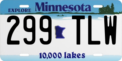 MN license plate 299TLW