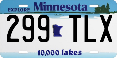 MN license plate 299TLX