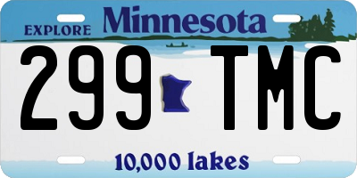 MN license plate 299TMC