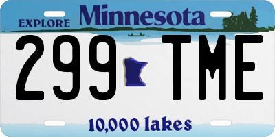 MN license plate 299TME
