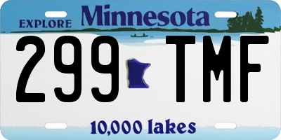 MN license plate 299TMF