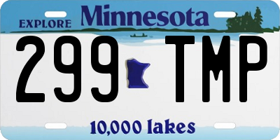 MN license plate 299TMP