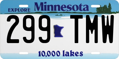 MN license plate 299TMW